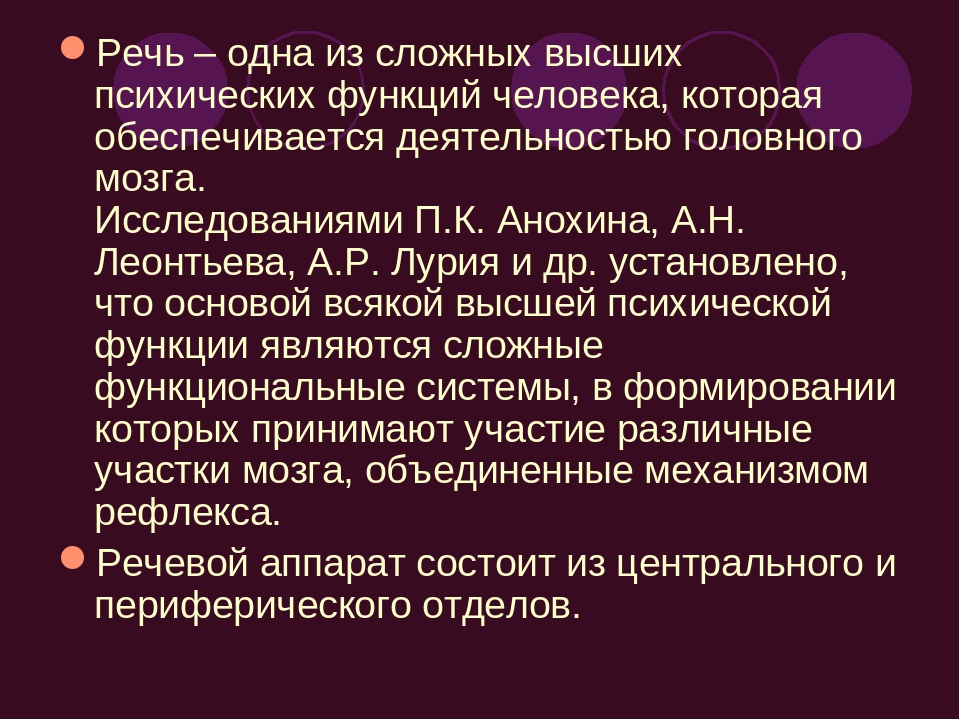 Механизмы речи. Роль речи в формировании высших психических функций. Механизм формирования речи. Механизмы высших психических функций. Функции речи как ВПФ.