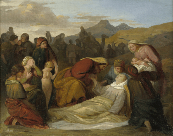 Живописное полотно «Смерть Рахили», художник Густав Фердинанд Менц