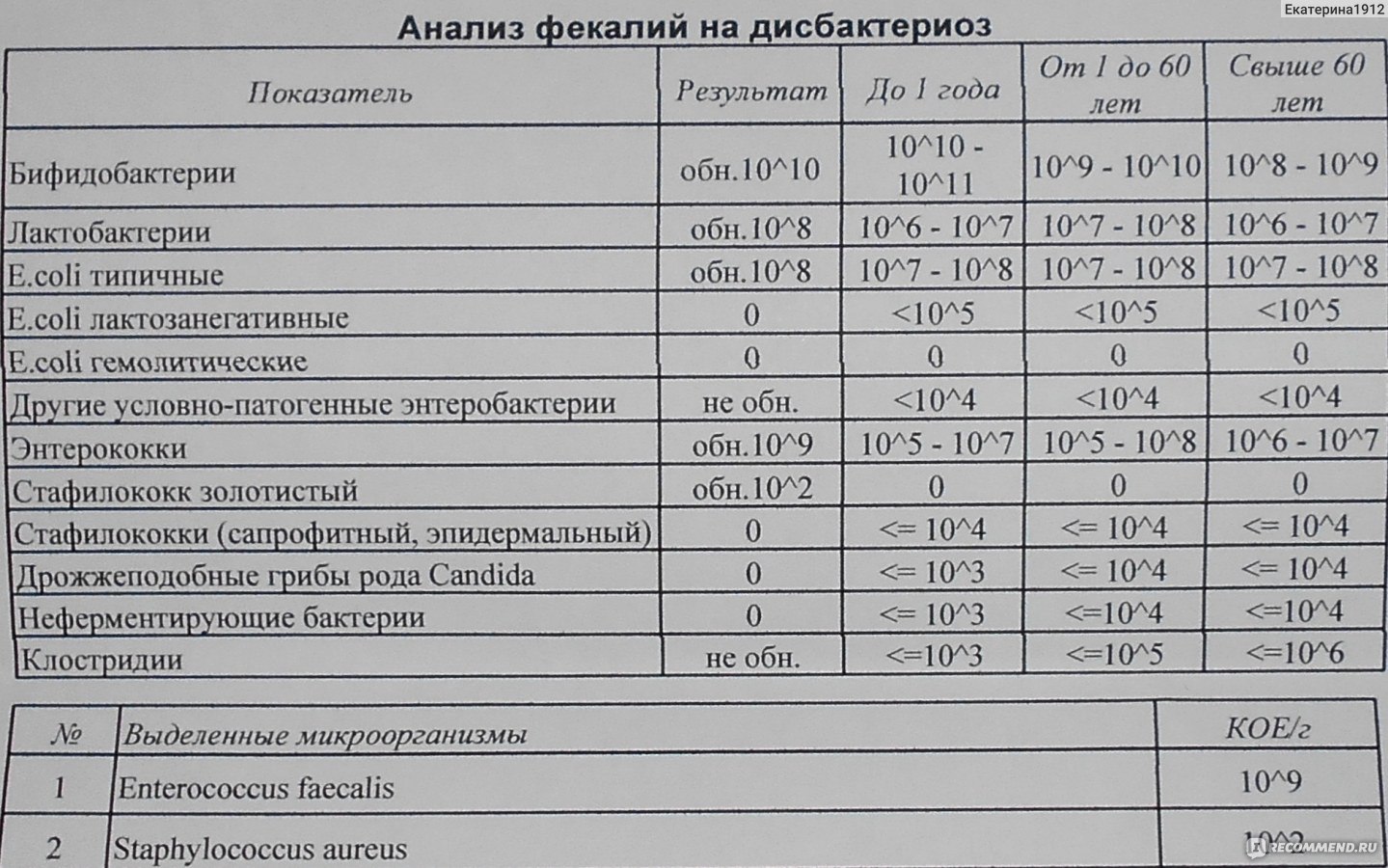 Анализ кала на дисбиоз