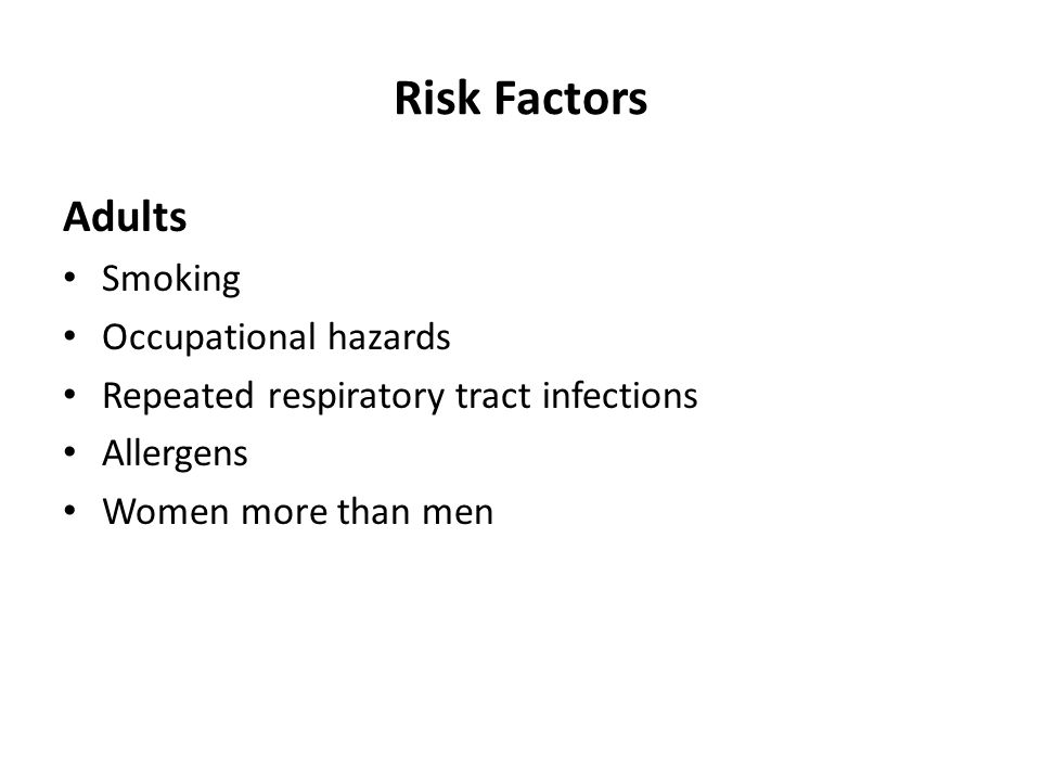 Risk Factors Adults Smoking Occupational hazards