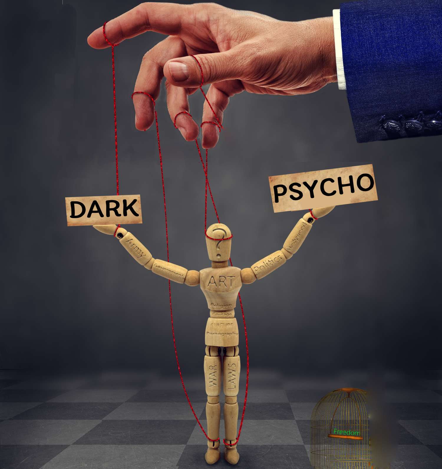 muppetter holding dark psychology cards
